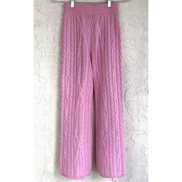 Something Navy Rosie Cable Knit Wool/Cashmere Pants Light Pink - Picture 2 of 4